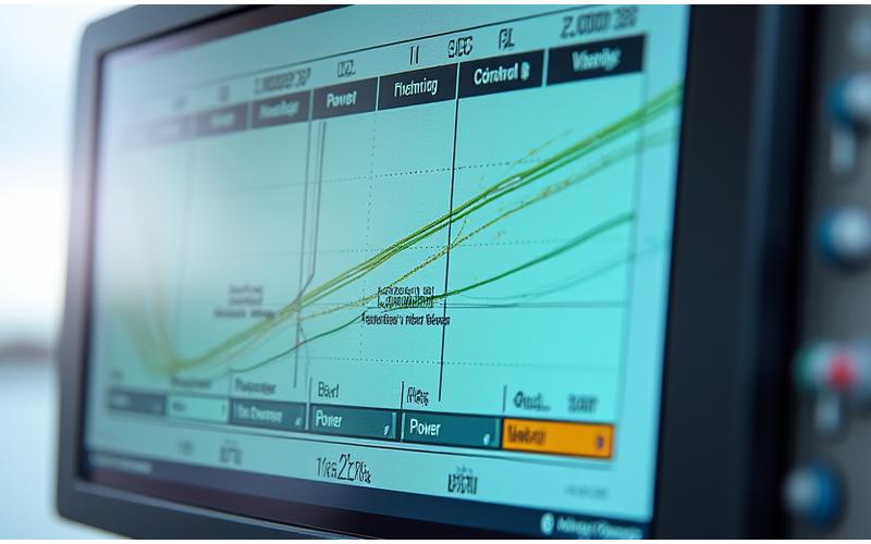 Ein Diagramm, das die Aktion einer Angelrute in Echtzeit simuliert, mit Schiebereglern zur Anpassung von Biegekurve und Leistung.